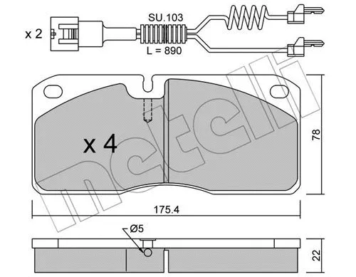 Brake Pad Set, disc brake (22-0269-3K)