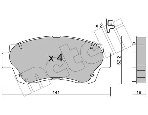 Brake Pad Set, disc brake (22-0167-0)