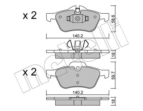 Brake Pad Set, disc brake (22-0555-0)