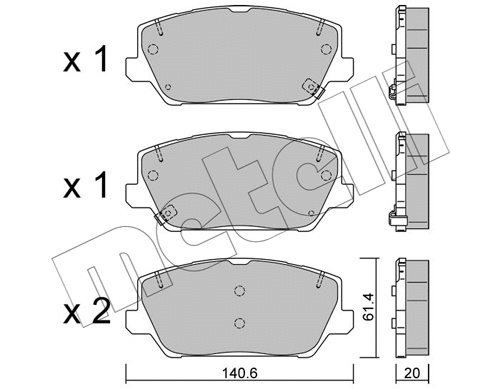 Brake Pad Set, disc brake (22-1241-0)