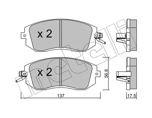 Brake Pad Set, disc brake (22-0500-1)