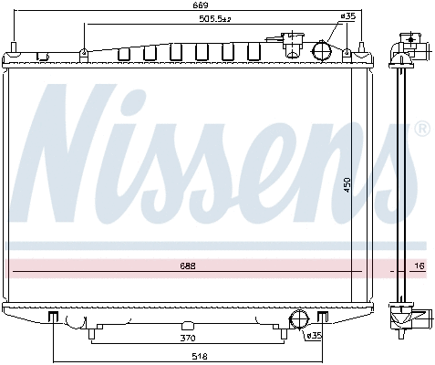 Radiator, engine cooling (68749)