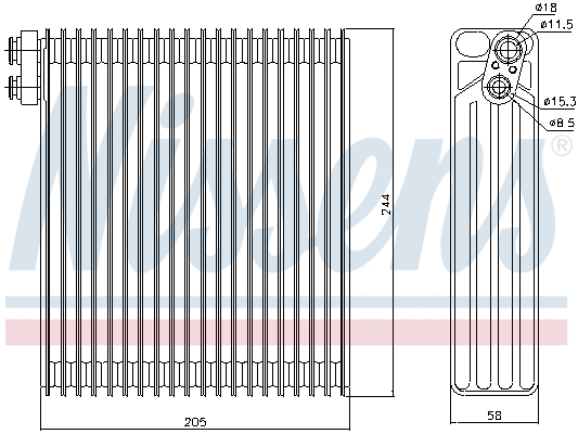 Evaporator, air conditioning