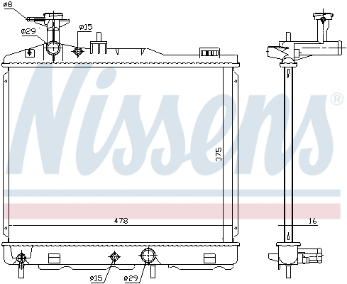 Radiator, engine cooling (68187)