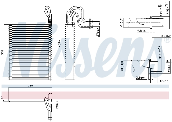 Evaporator, air conditioning