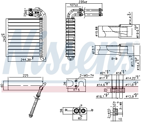 Evaporator, air conditioning