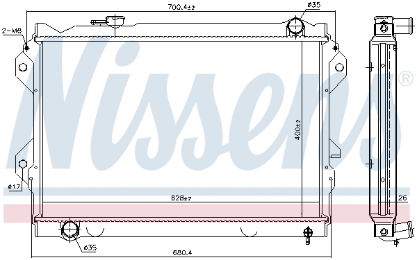 Radiator, engine cooling (62417)