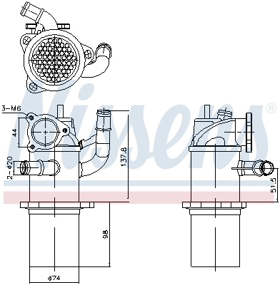 Cooler, exhaust gas recirculation (989423)