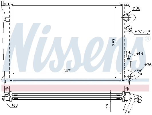 Radiator, engine cooling (61302A)