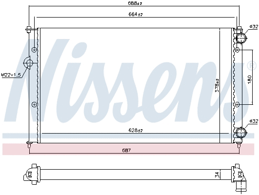 Radiator, engine cooling (694690)