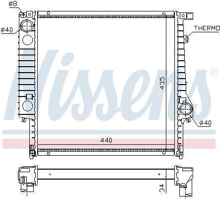 Radiator, engine cooling (690206)
