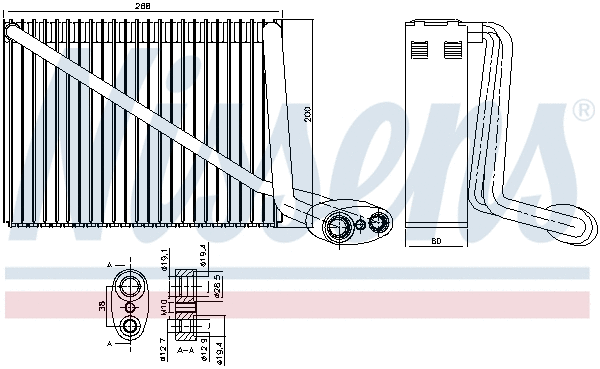 Evaporator, air conditioning