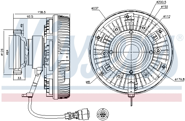 Clutch, radiator fan