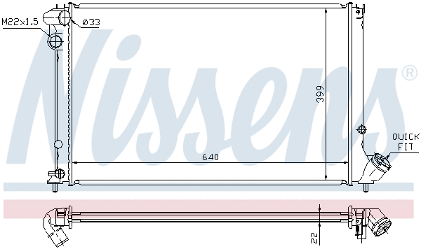 Radiator, engine cooling (690132)