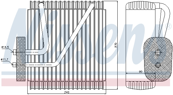 Evaporator, air conditioning