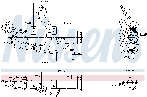 Cooler, exhaust gas recirculation (989448)