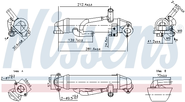 Cooler, exhaust gas recirculation (989456)