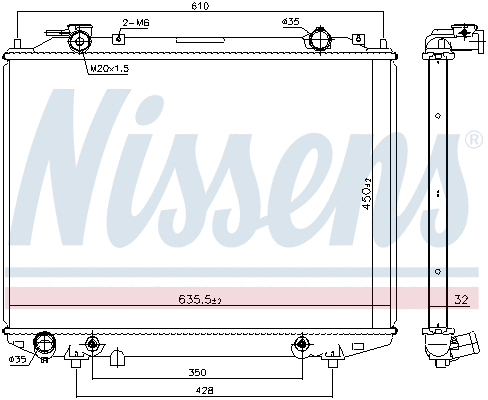 Radiator, engine cooling (68535)