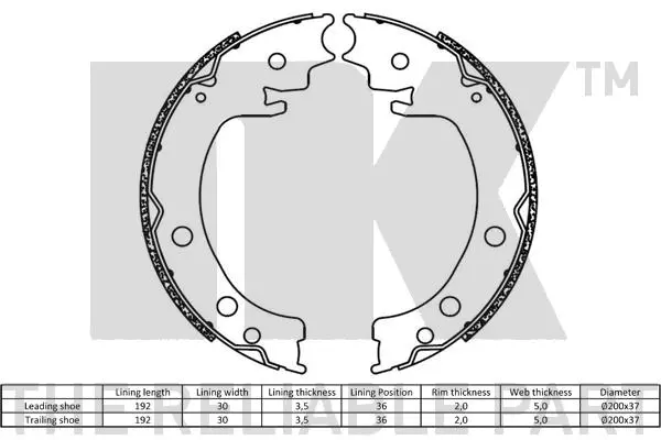 Brake Shoe Set, parking brake