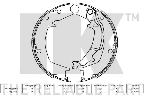 Brake Shoe Set, parking brake