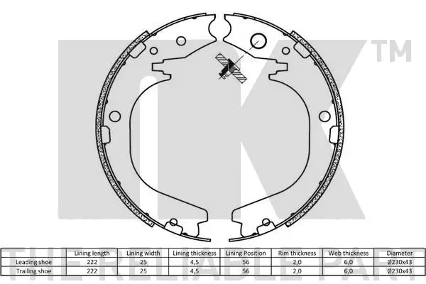 Brake Shoe Set, parking brake