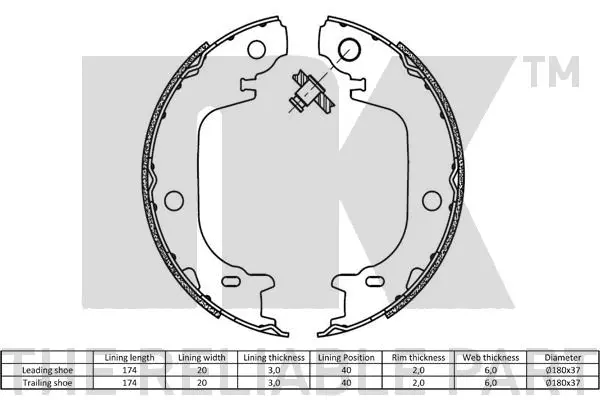 Brake Shoe Set, parking brake