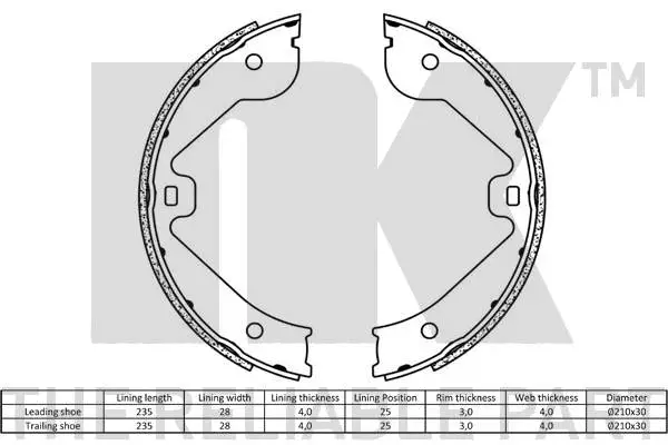 Brake Shoe Set, parking brake