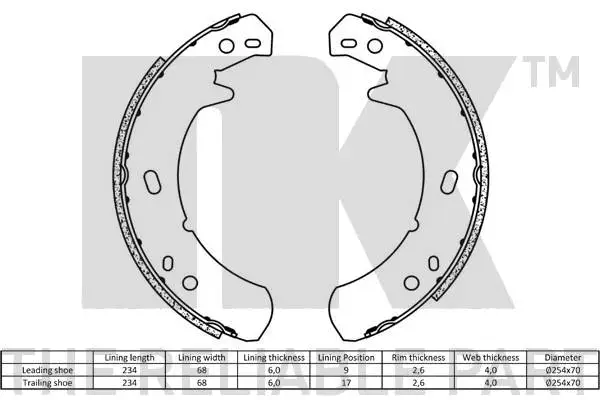 Brake Shoe Set, parking brake