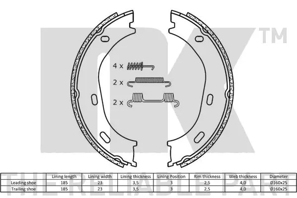 Brake Shoe Set, parking brake