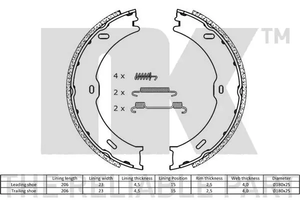 Brake Shoe Set, parking brake