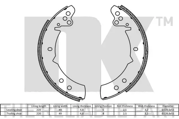 Brake Shoe Set, parking brake