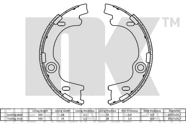 Brake Shoe Set, parking brake