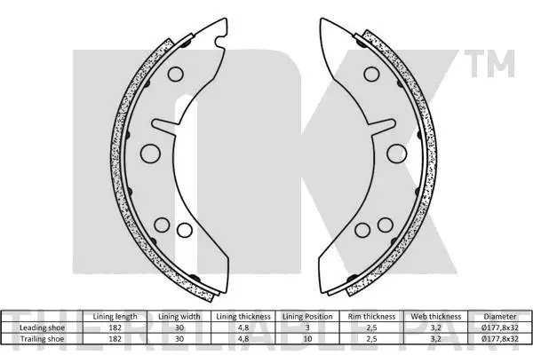 Brake Shoe Set, parking brake