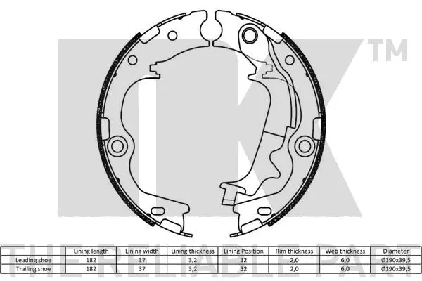 Brake Shoe Set, parking brake