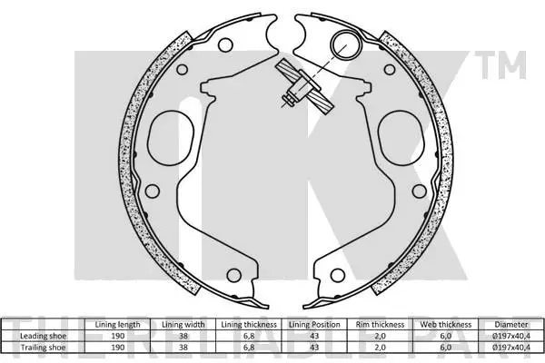 Brake Shoe Set, parking brake