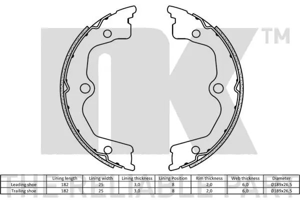 Brake Shoe Set, parking brake