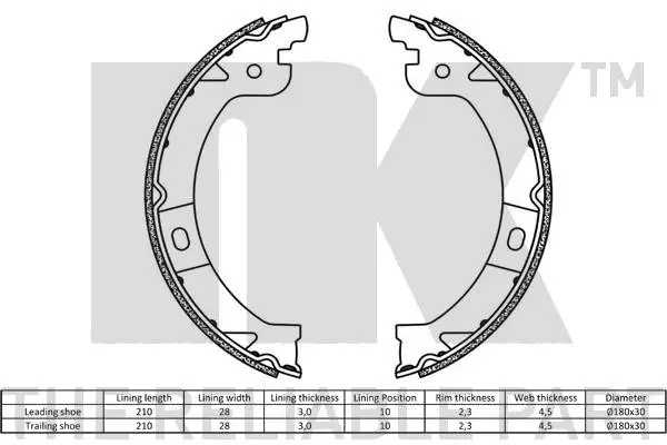 Brake Shoe Set, parking brake