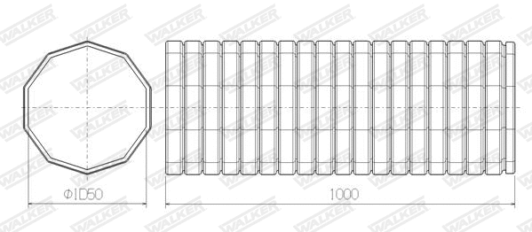 Corrugated Pipe, exhaust system (09826)