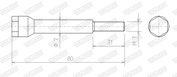 Bolt, exhaust system (83164)