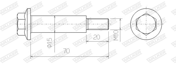 Bolt, exhaust system (83193)