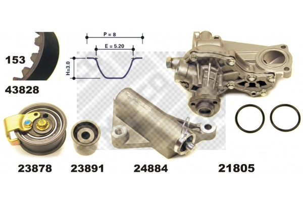 Water Pump & Timing Belt Kit (41833)