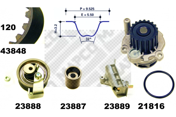 Water Pump & Timing Belt Kit (41848)