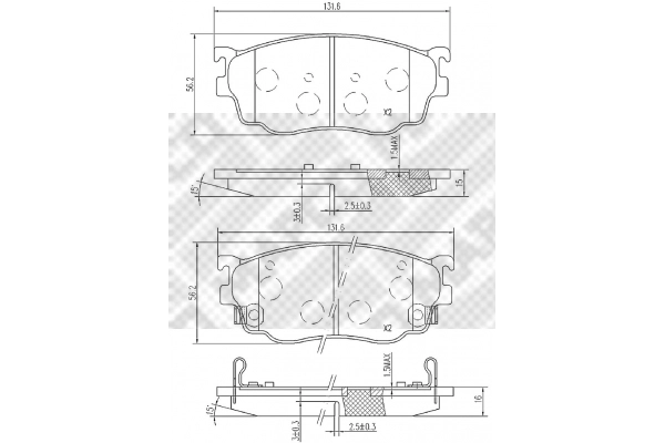 Brake Pad Set, disc brake (6743)