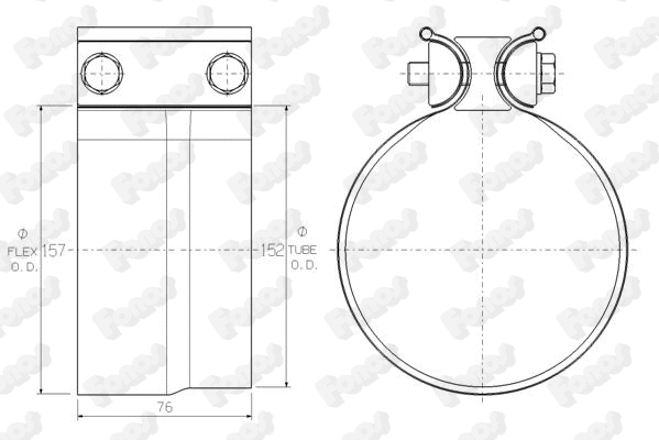 Clamping Piece, exhaust system (61781)