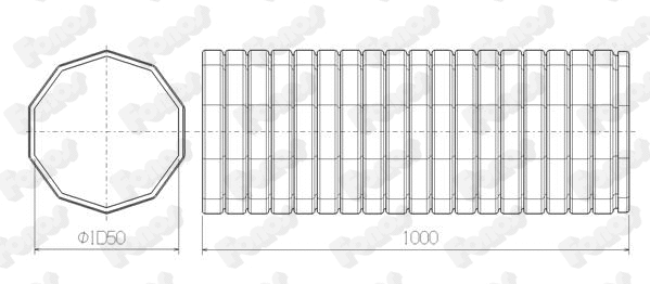 Corrugated Pipe, exhaust system (09826)