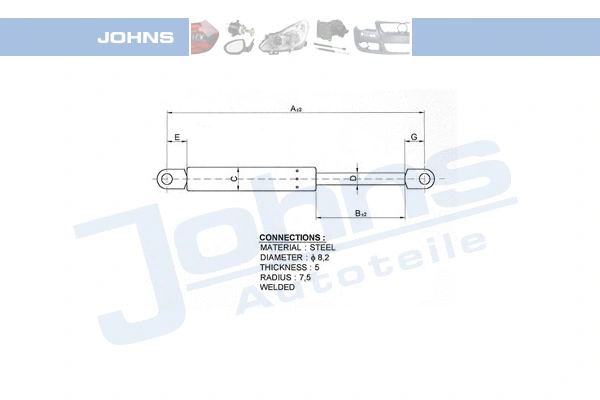 Gas Spring, bonnet (13 07 03-91)
