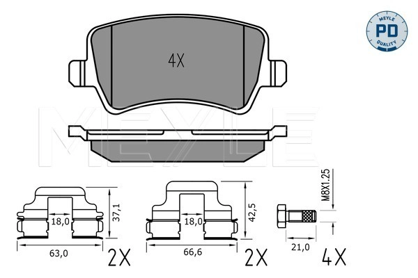 Brake Pad Set, disc brake (025 244 9617/PD)