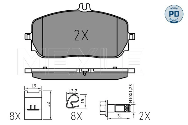Brake Pad Set, disc brake (025 229 4419/PD)