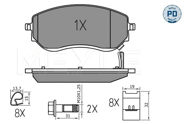Brake Pad Set, disc brake (025 226 6021/PD)