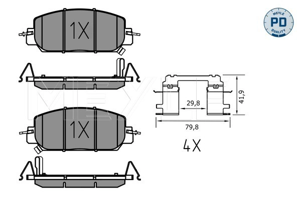 Brake Pad Set, disc brake (025 227 9717/PD)